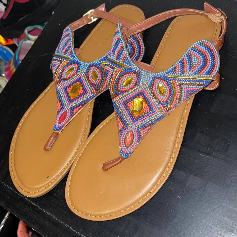 Colorful beaded sandals